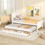 Lit de jour simple avec lit gigogne et tiroirs de rangement - Lit d'invité et de chambre en bois massif, blanc-591157403