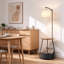 57.48 " Rust Tray Table Floor Lamp