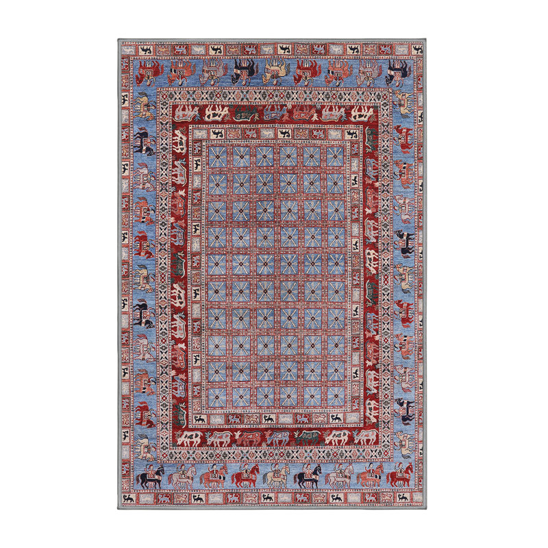 Tapis oriental rouge / bleu / brun, Rectangle 8 pi x 10 pi