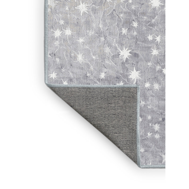 Machine Washable Blue Area Rug, Round 8'