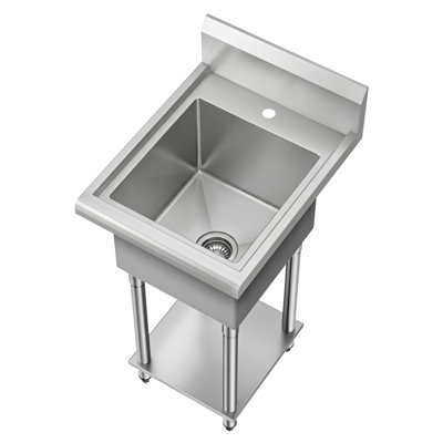 KRAUS Standart Pro 32” 18-Gauge Stainless Steel Single Bowl Commercial Style Laundry Utility Sink