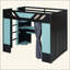 Lit mezzanine en bois avec tablettes, rideaux occultants et lumières RVB-951221159