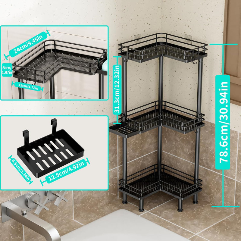 Freestanding Stainless Steel Shower Caddy