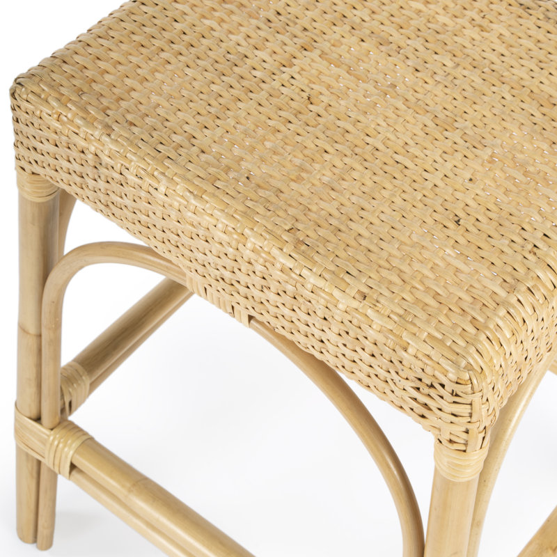 Tabouret de comptoir / de bar Lennart, Tabouret de bar (siège d'une hauteur de 30 po), Naturel / cadre en rotin naturel
