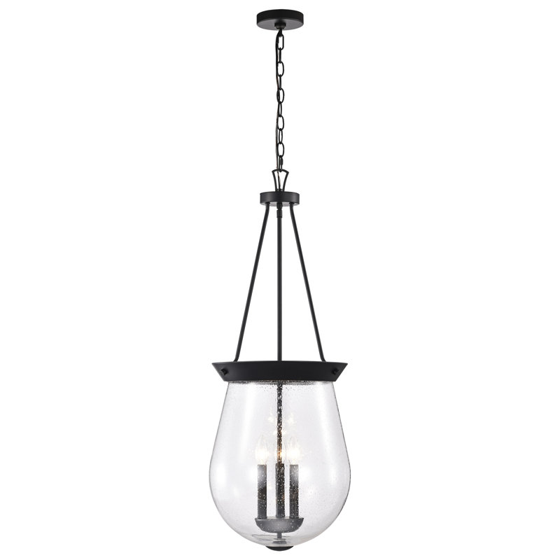 Luminaire suspendu urne 3 lumières Avard, Noir mat