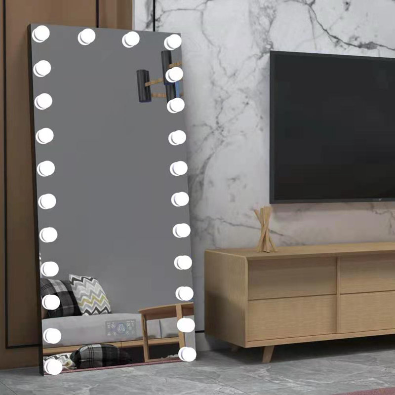 Miroir biseauté lumineux pleine longueur, Noir