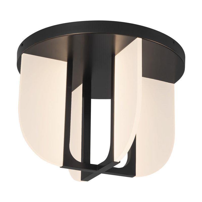 Anders 17-in Black dimmable LED Semi-Flush Mount, Oil Rubbed Bronze