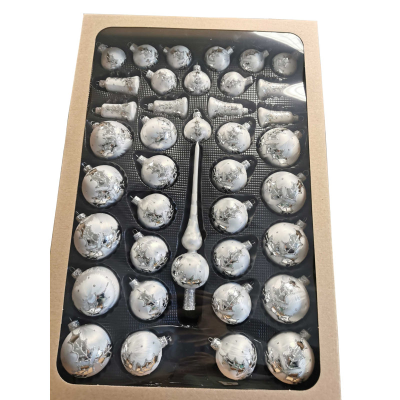 58cm Solid Colour Glass Christmas Tree Baubles