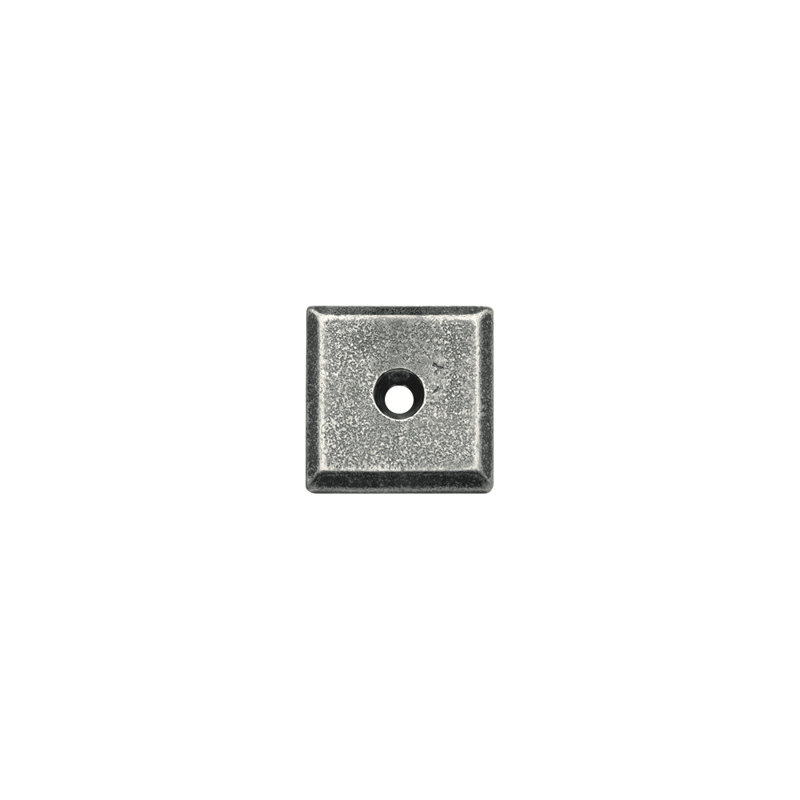 Metal Knob Backplate, 1.25" H x 1.25" W x 0.13" D, White Bronze Dark