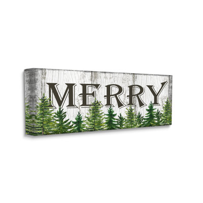 Arbre de Noël rustique en bois de sapin de Sheri Hart-impression d’art graphique Merry Text