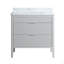 Ensemble de meuble-lavabo autoportant 36 po avec 2 ensembles de poignées et plateau en marbre d'ingénierie entièrement assemblé-126271352