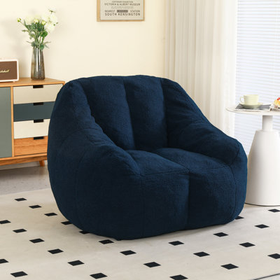 Compression Soft Teddy Fabric Tufted Memory Sponge Foam Filled Bean Bag Chair
