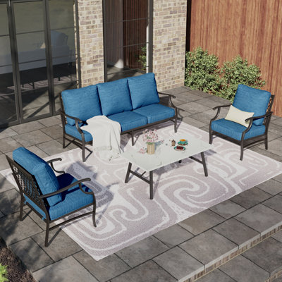 Carli 5-7- Person Patio Conversation Set with Optional Ottoman