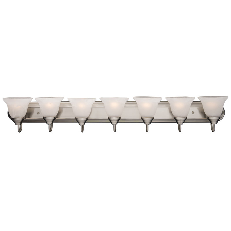 Mandu 7 - Light Dimmable Vanity Light, Marble/Satin Nickel