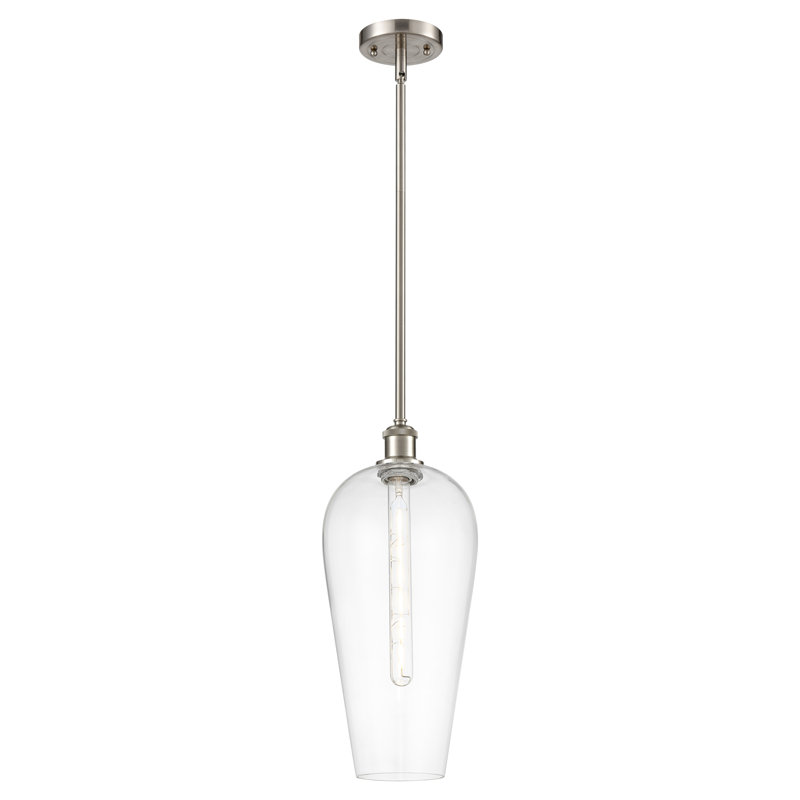 Mini-luminaire suspendu 1 lumière Ballston - Amiina, Clair, Nickel satiné brossé