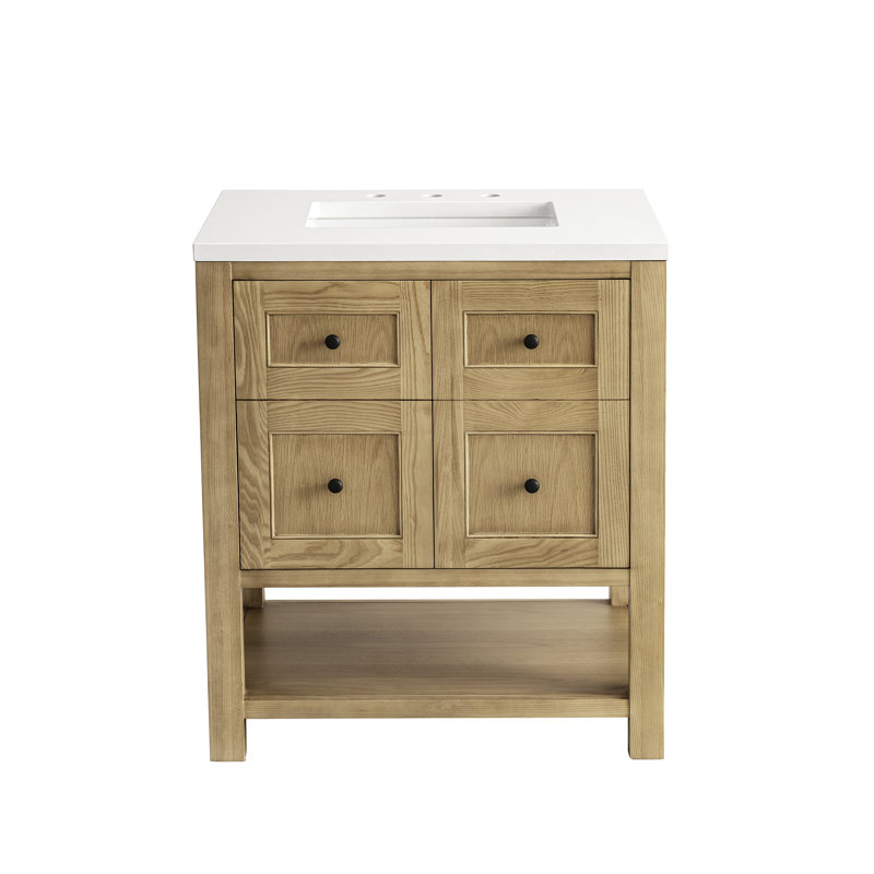 Breckenridge 30'' W Single Vanity, White Zeus, Light Natural Oak, 8" Widespread