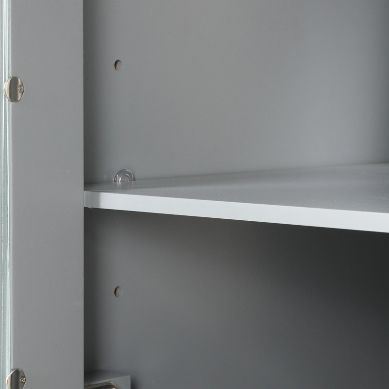 Meuble-lavabo à 2 tiroirs avec tablette en céramique, Gris