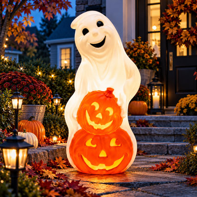 Décoration d'Halloween fantôme avec citrouilles Jack-O-Lantern pour Halloween
