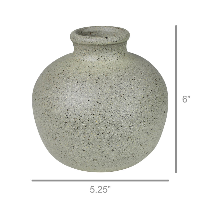 Vase de table en céramique 6 "gris