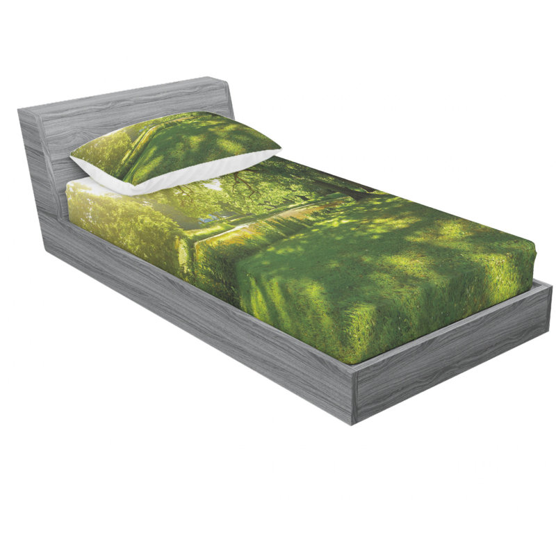 Ensemble de draps Summer Park in Hamburg, Ensemble de draps pour lit simple avec drap-housse