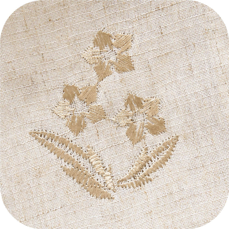 Rideaux brodés en lin mélangés à motif de fleurs de ferme pour chambre à coucher, Beige, L 50 po x L 84 po