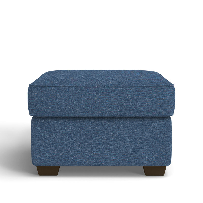 Gemi Upholstered Ottoman, Classic Indigo Denim