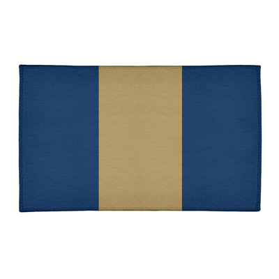 Tapis à rayures bleu marine/doré