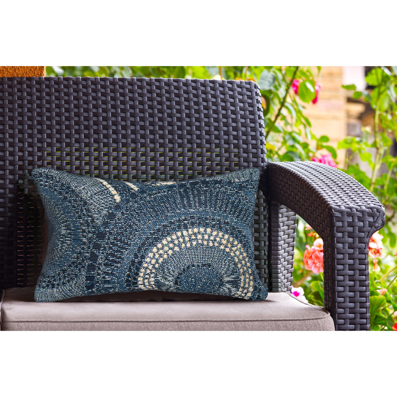 Marina Circles Indoor/Outdoor Pillow Saffron 12" X 18", Delft