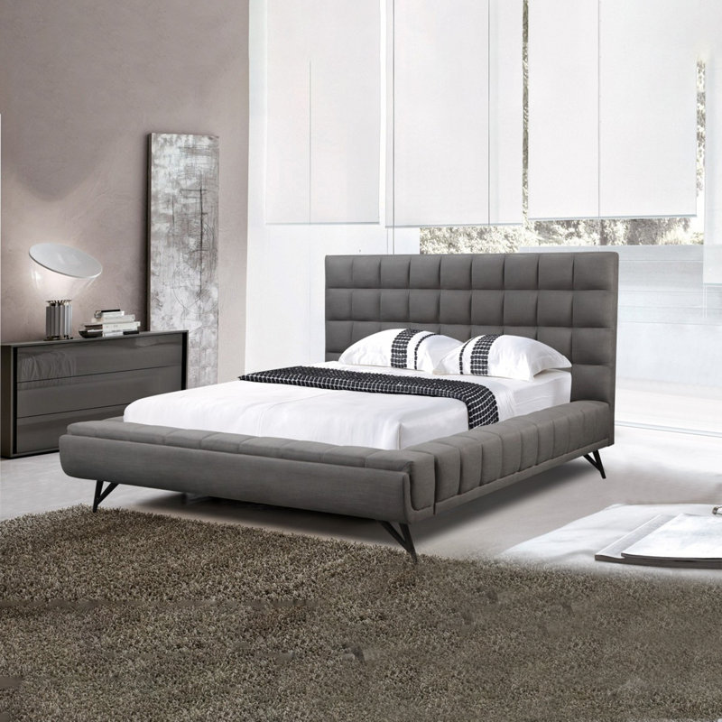 Très grand lit plateforme, beige, Très grand, Gris