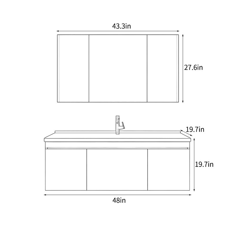 Light luxury Log style bathroom cabinet