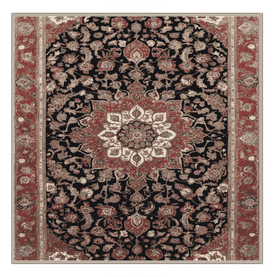 Machine Washable Persian Brown Area Rug