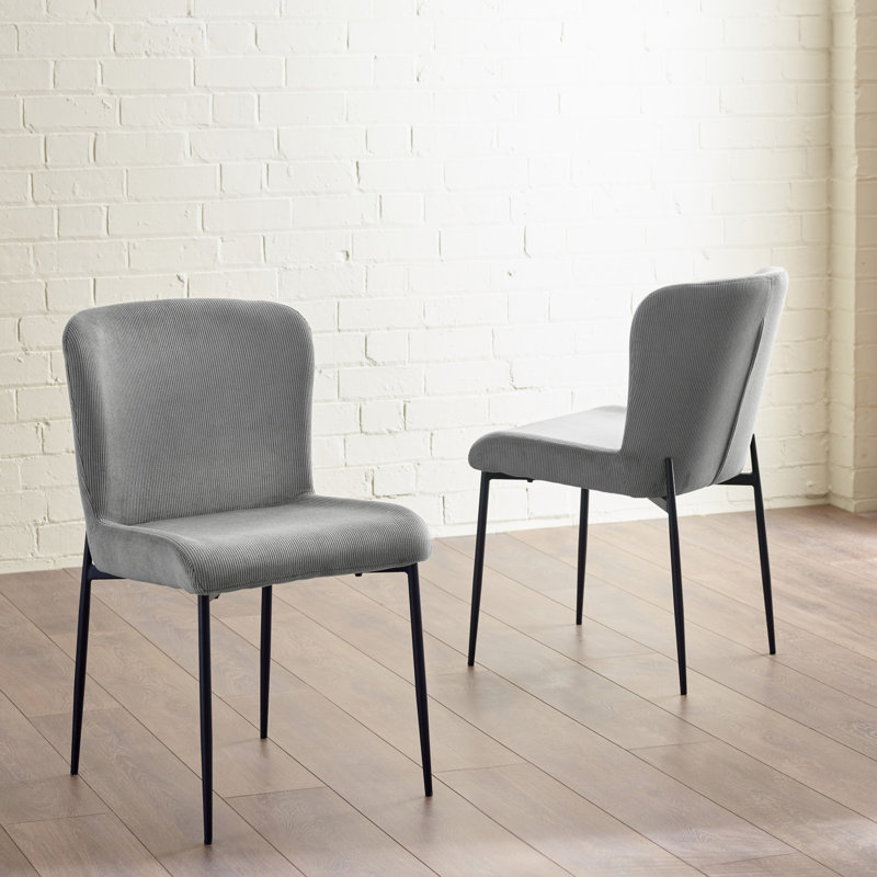 82cm H Upholstered Side Chair in Grey, Grey