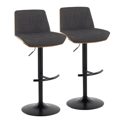 Swivel Upholstered Adjustable Height Counter Stool with Metal Frame