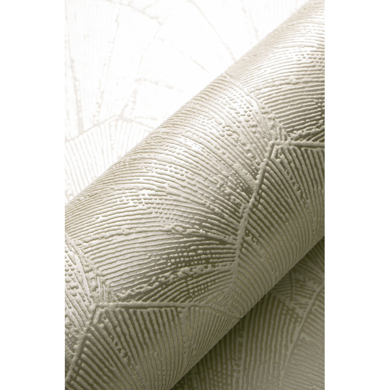 Papier peint sculpté feuille d'or éventail, Doré
