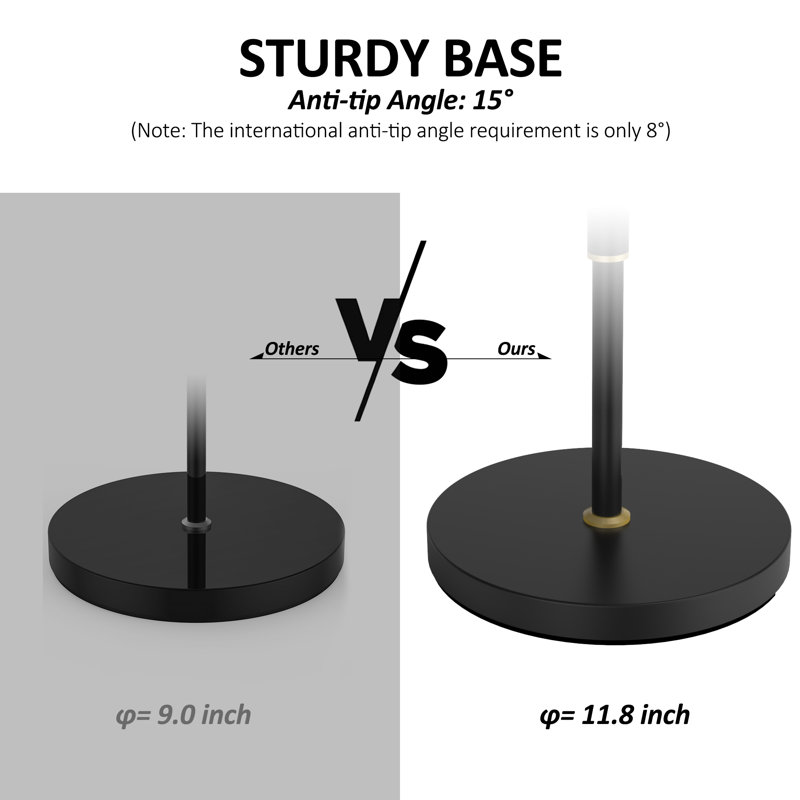 Lampe sur pied traditionnelle Agripina 63 avec télécommande et ampoule incluse, Noir mat, Beige