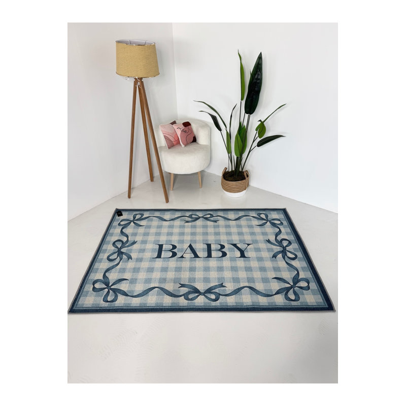 Tapis bleu Mosso, 3'3" x 9'10"