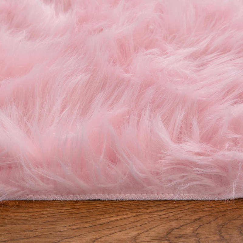 Divion Faux Sheepskin Indoor Rug, Rectangle 6'6" x 10'