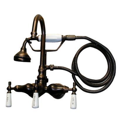 Triple Handle Tub-Wall Mounted Clawfoot Tub Faucet