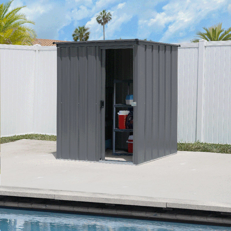 Essential 5X3 Steel Shed Charcoal, Gray