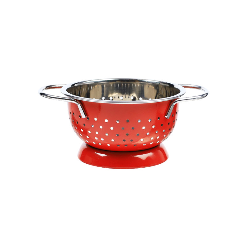 Buckingham Stainless Steel Hemisphere Colander Strainer  , Red