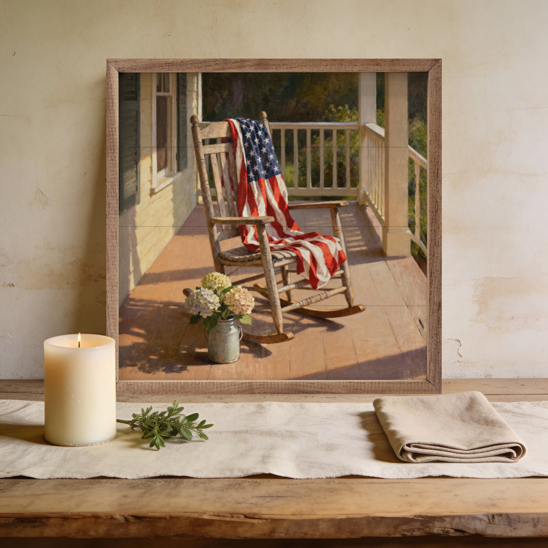 Patriotic Porch Rocking Chair, H 4 po x l 4 po