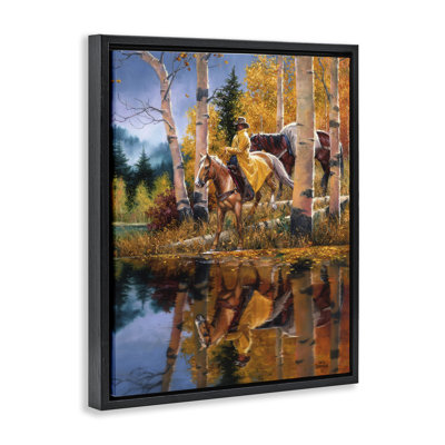 «Cowboy in Autumn Landscape», art mural sur toile flottante, design par Jack Sorenson