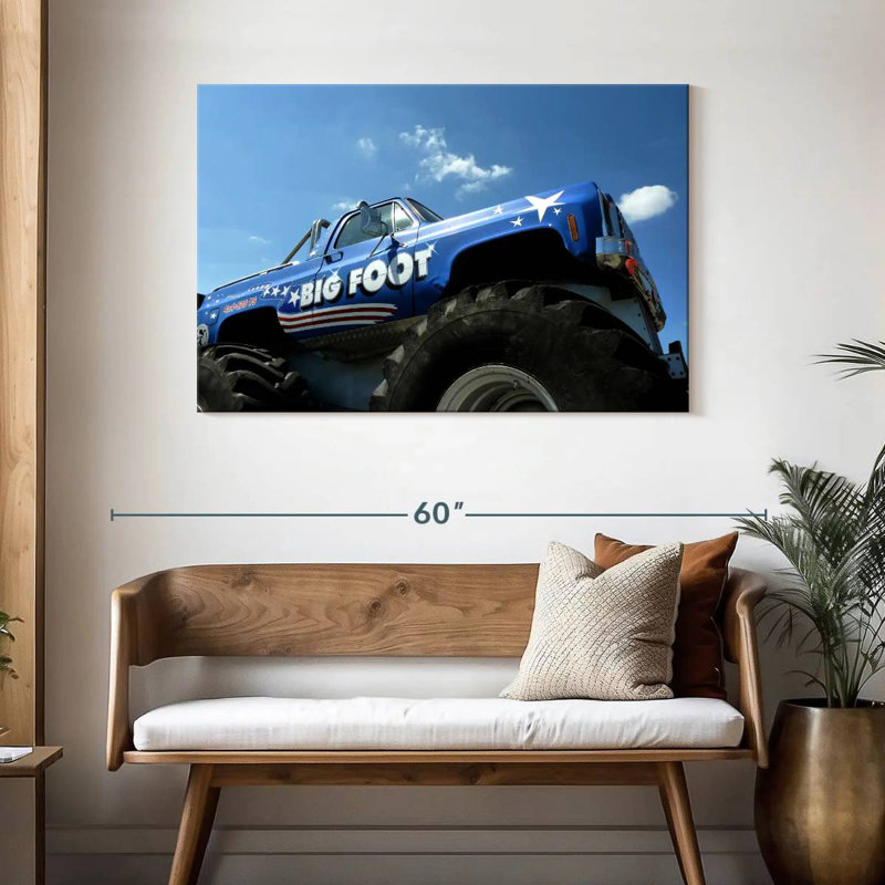 Grand camion monstre bleu Mehar, H 30 po x l 45 po