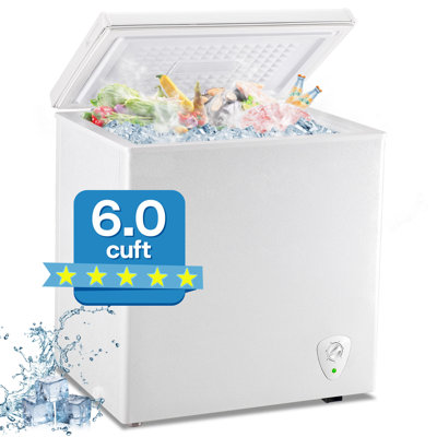 WANAI 6.0 Cu.Ft Chest Freezer FreeStanding Top Door Compact Small Deep Mini Freezer with 3 Removable Baskets