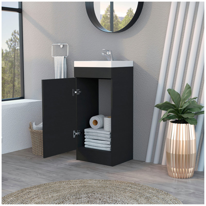 Black Wengue Rectangle Bathroom Vanity