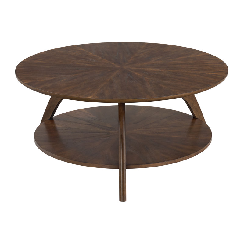 Atreu Wood Coffee Table with Storage, Walnut