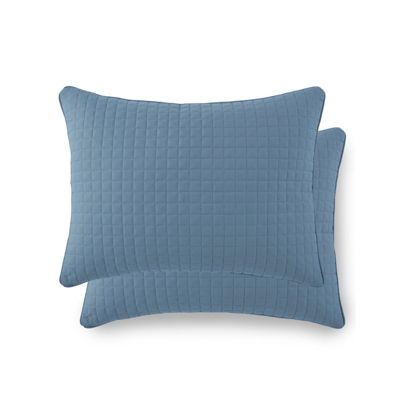 Taies d'oreiller matelassées Vilano de Southshore Fine Linens, en microfibre doublement brossée, à coutures carrées et bords passepoilés, lot de 2, 51 x 66 cm, bleu couronne
