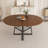 47" Extendable Round Table with Storage – Walnut Finish, Metal Frame, Seats 4-8