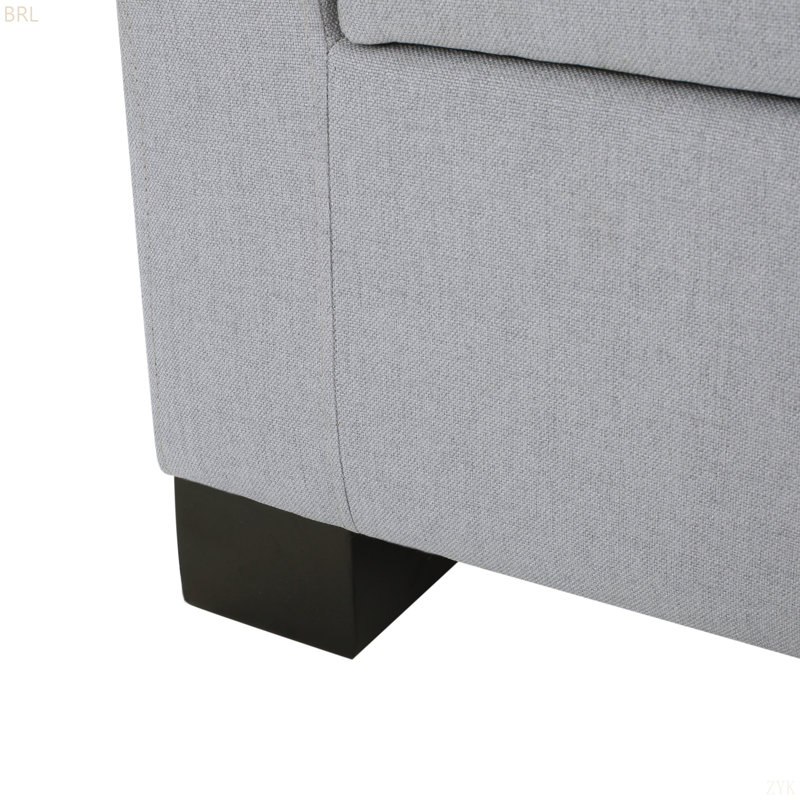 Storage Ottoman Bench, Light Gray