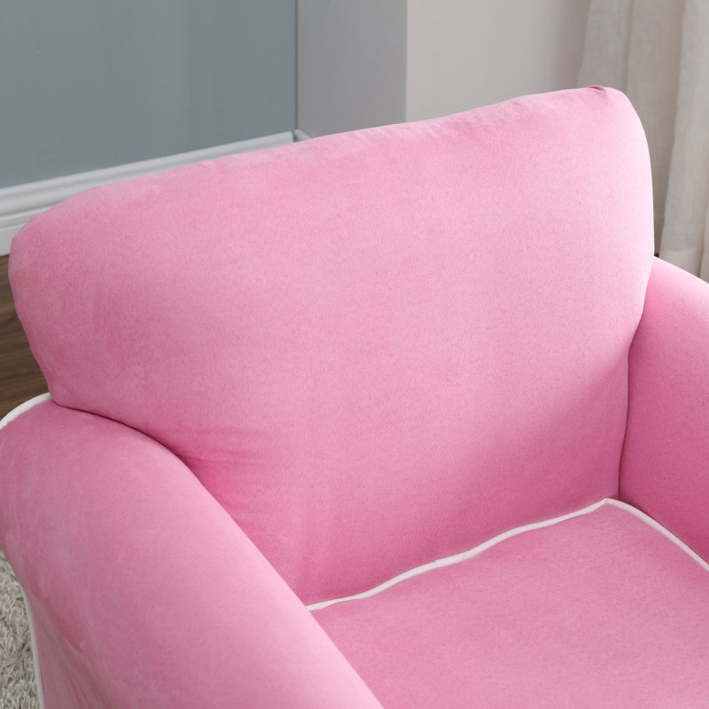 Fauteuil pour enfant avec repose-pieds Aalborg, Rose